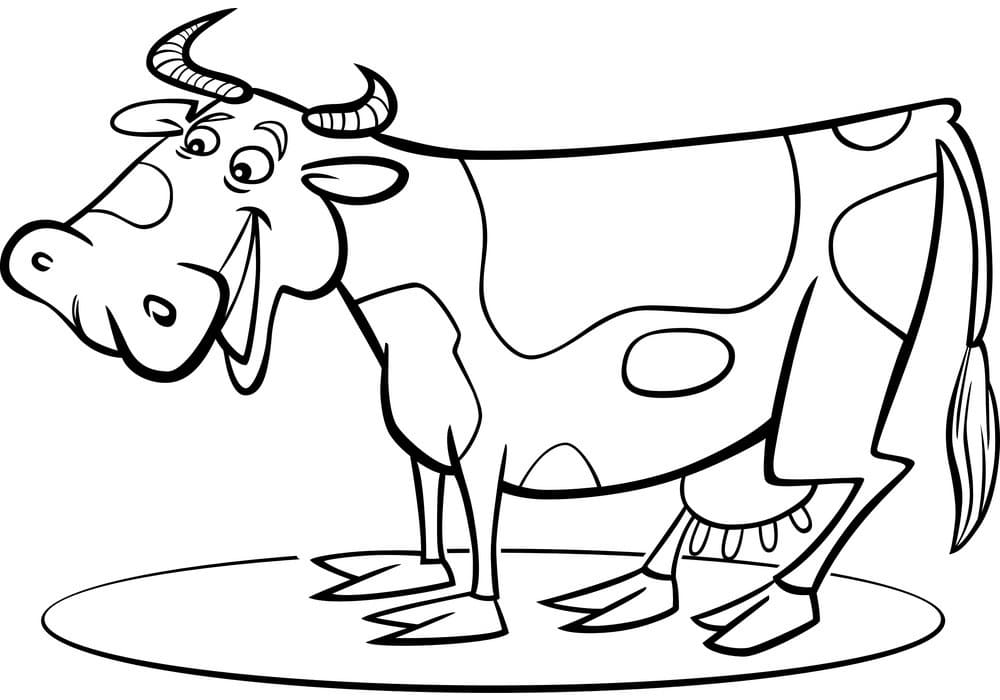 Coloriage Vache heureuse à imprimer