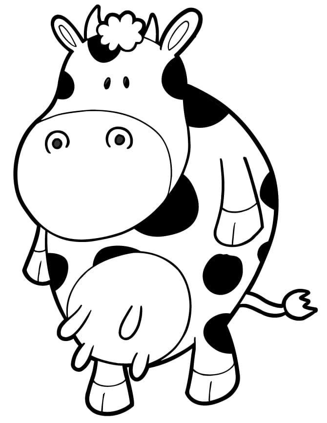 Coloriage Vache mignonne à imprimer à imprimer