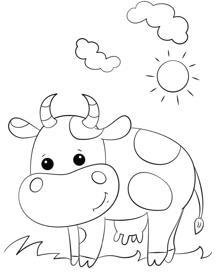 Coloriage Vache mignonne à imprimer