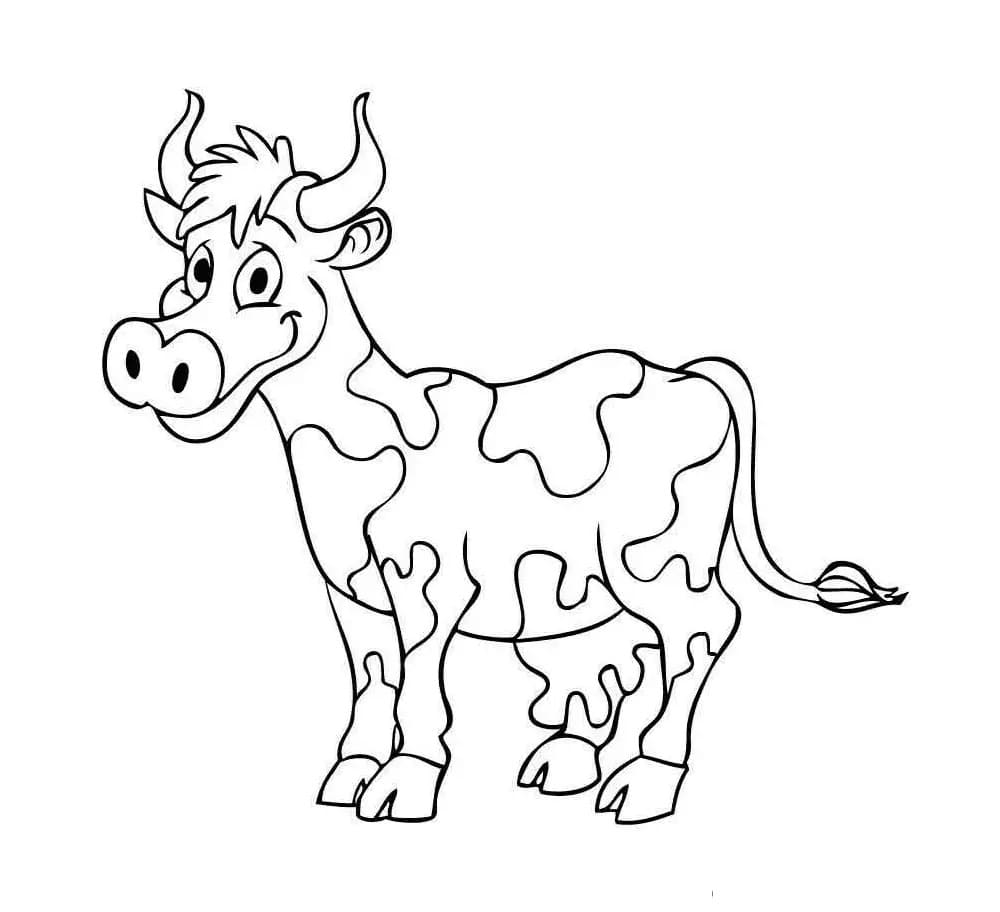 Coloriage Vache souriante à imprimer