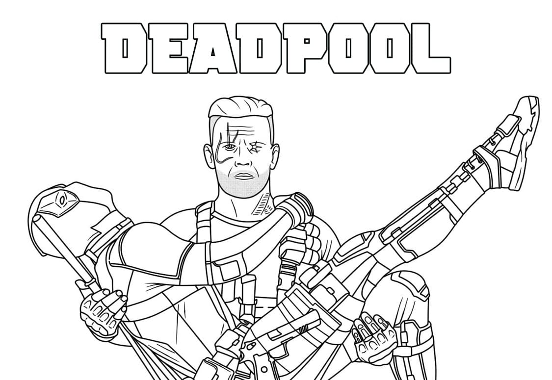 Coloriage Câble de dessin et Deadpool