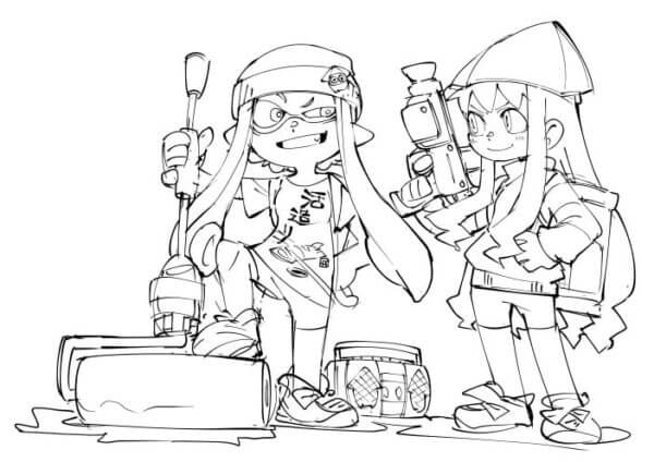 Coloriage Callie et Marie prêtes à courir