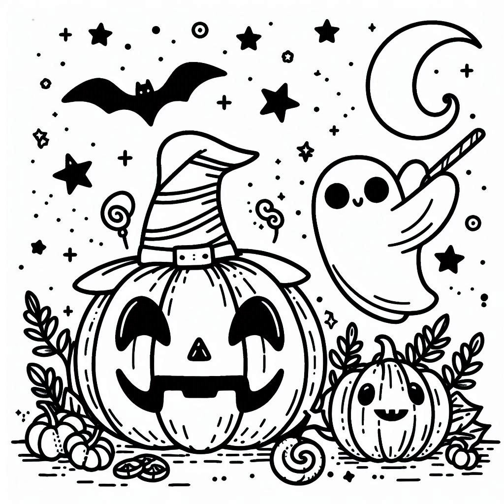 Coloriage Citrouille Halloween basique