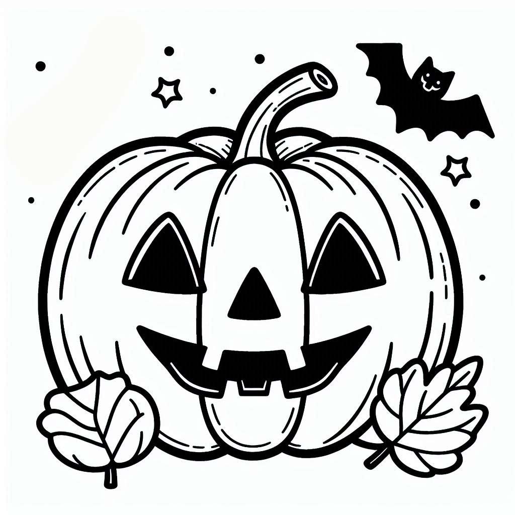 Coloriage Citrouille Halloween basique et facile