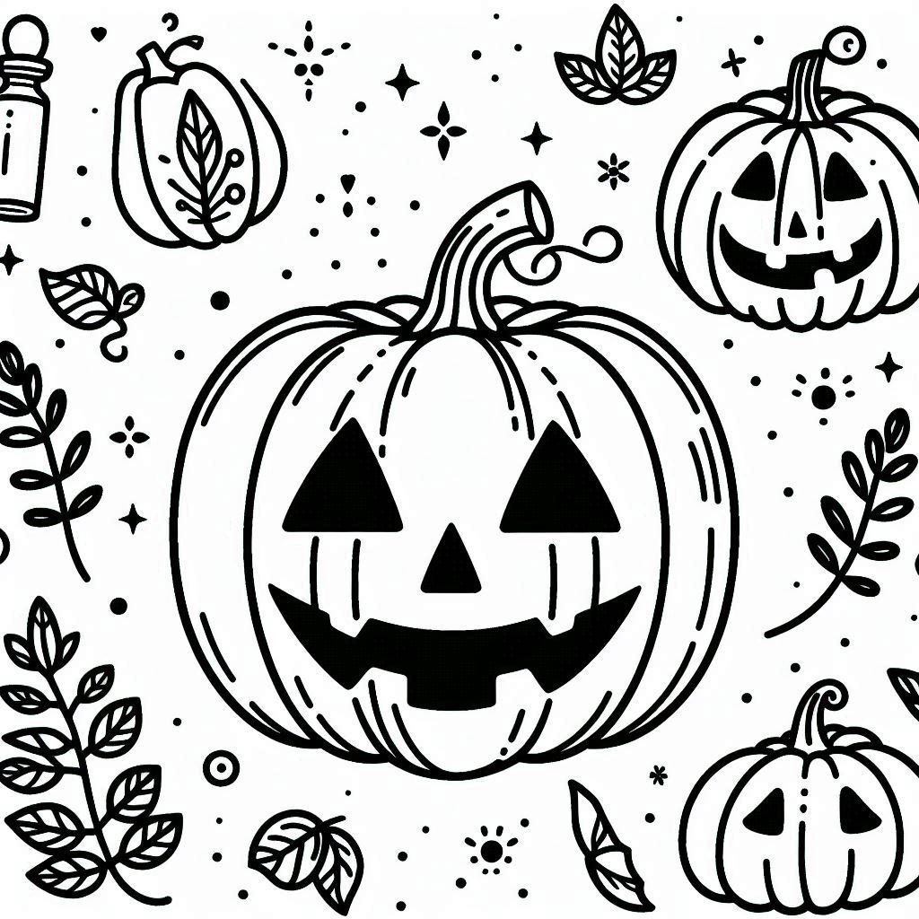 Coloriage Citrouille Halloween souriante