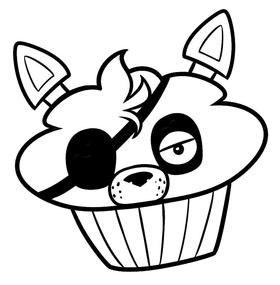 Coloriage Cupcake Five Nights at Freddy's facile et basique