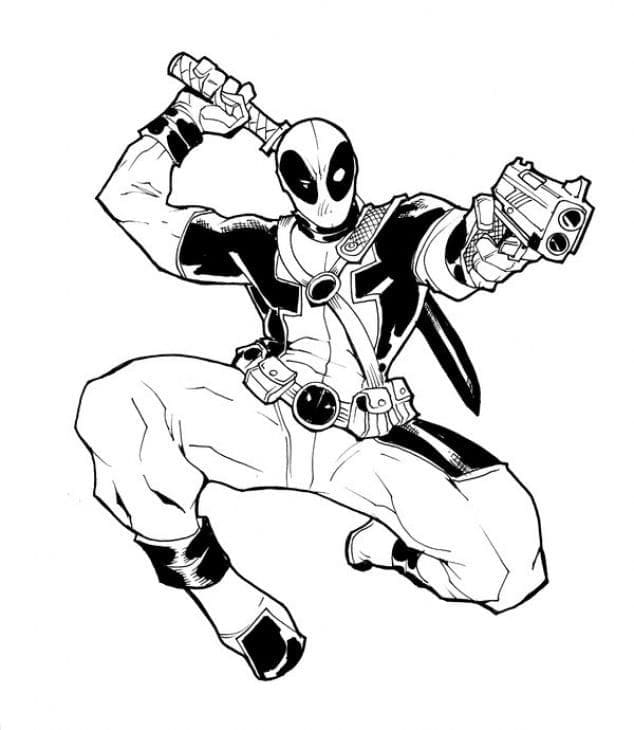 Coloriage Deadpool, bande dessinée de Marvel