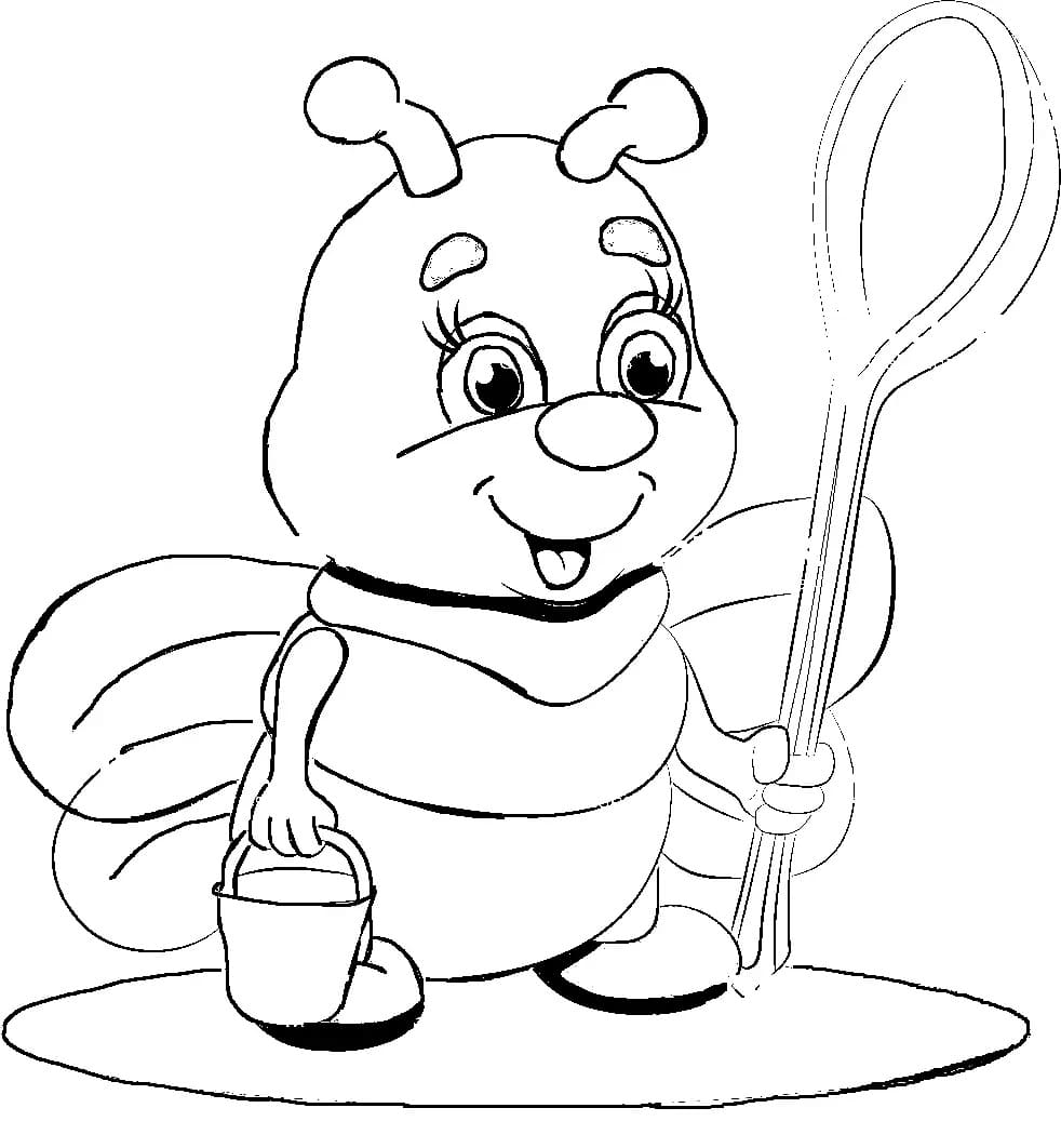 Coloriage Dessin d'abeille de dessin animé