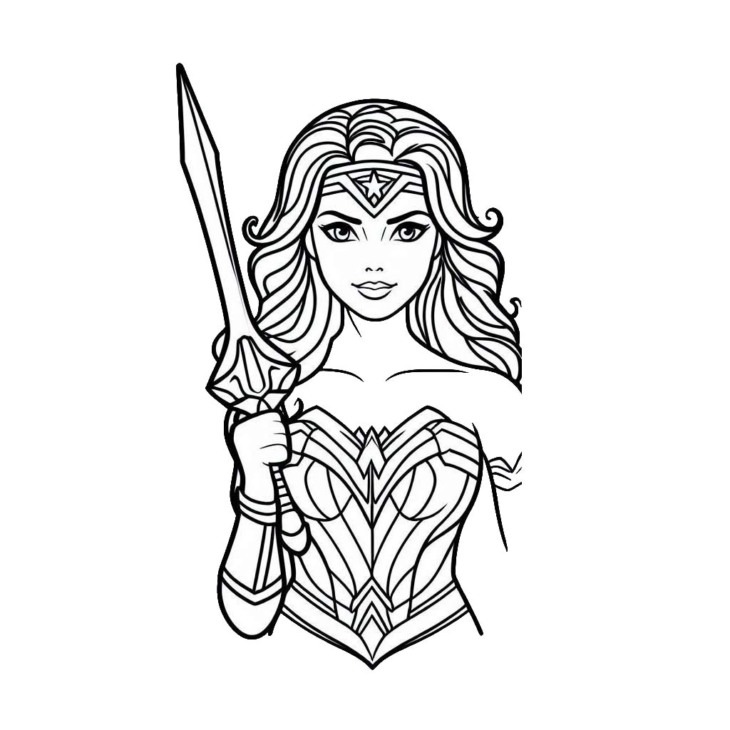 Coloriage Dessin de Wonder Woman très cool