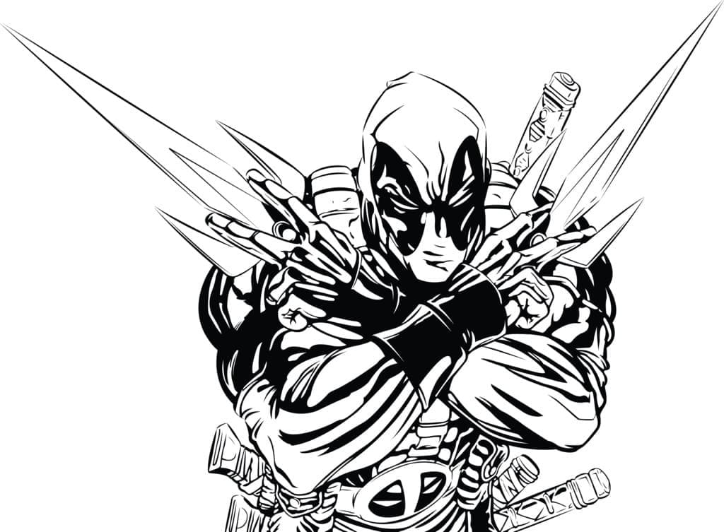 Coloriage Dessin Deadpool gratuit