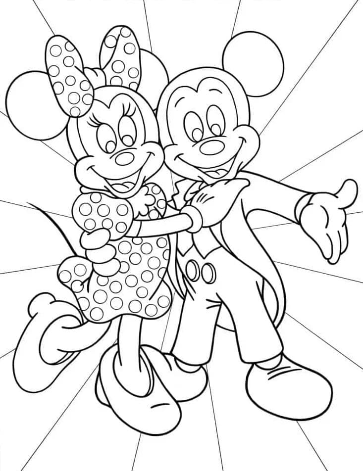 Coloriage Dessine Basique Minnie Mouse