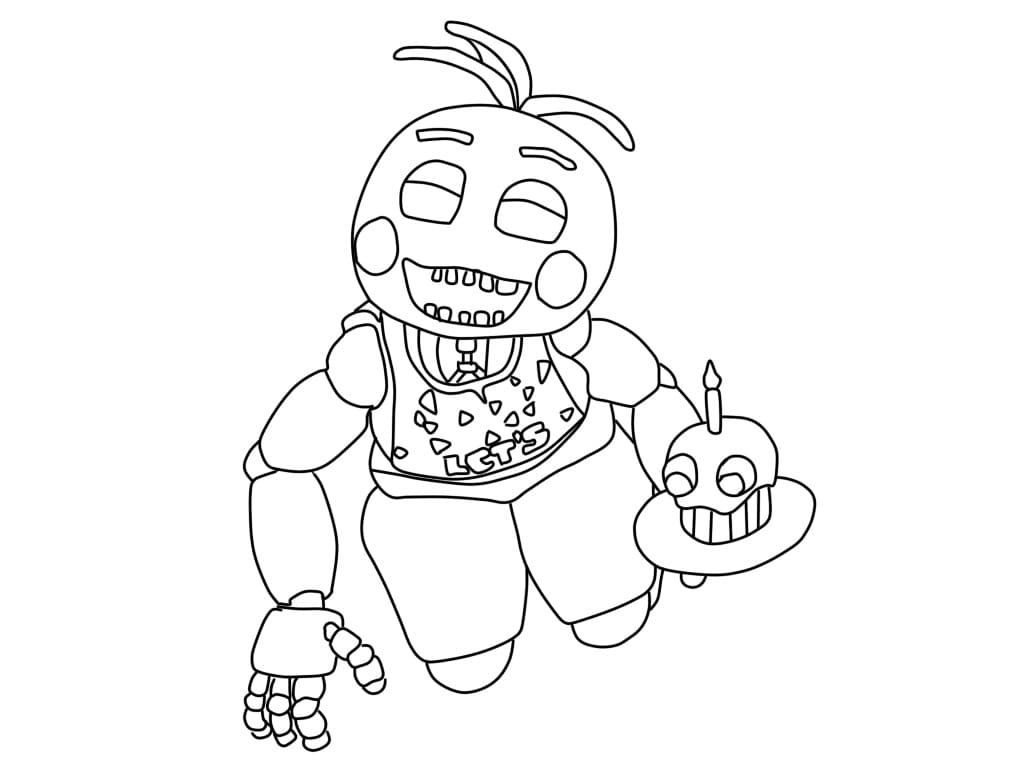 Coloriage Dessine Chica dans Five Nights at Freddy's imprimable gratuitement