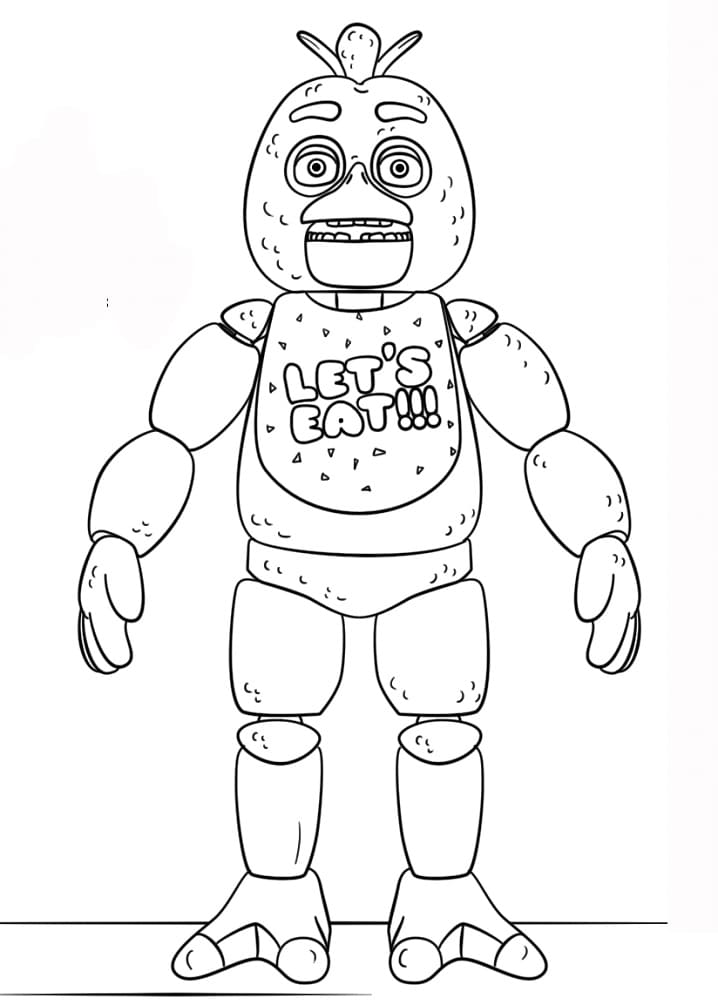 Coloriage Dessine Chica Five Nights at Freddy's gratuitement à imprimer