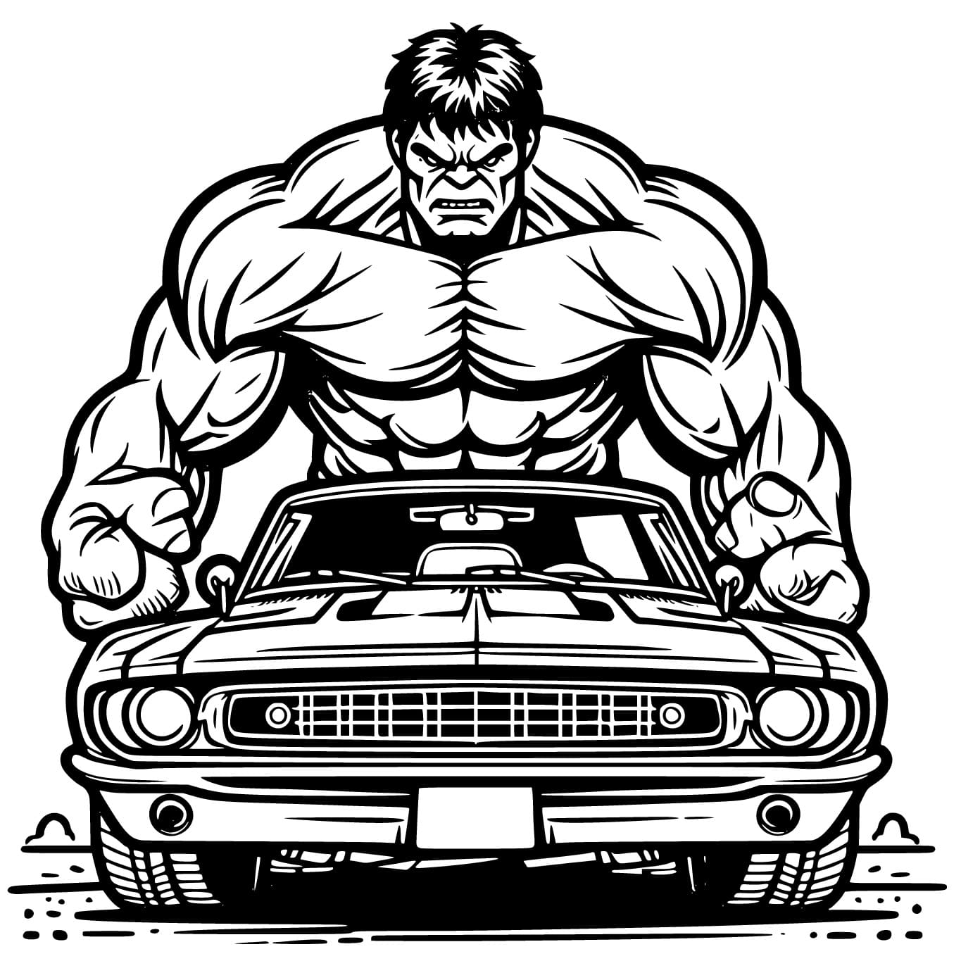 Coloriage Dessine la voiture Hulk