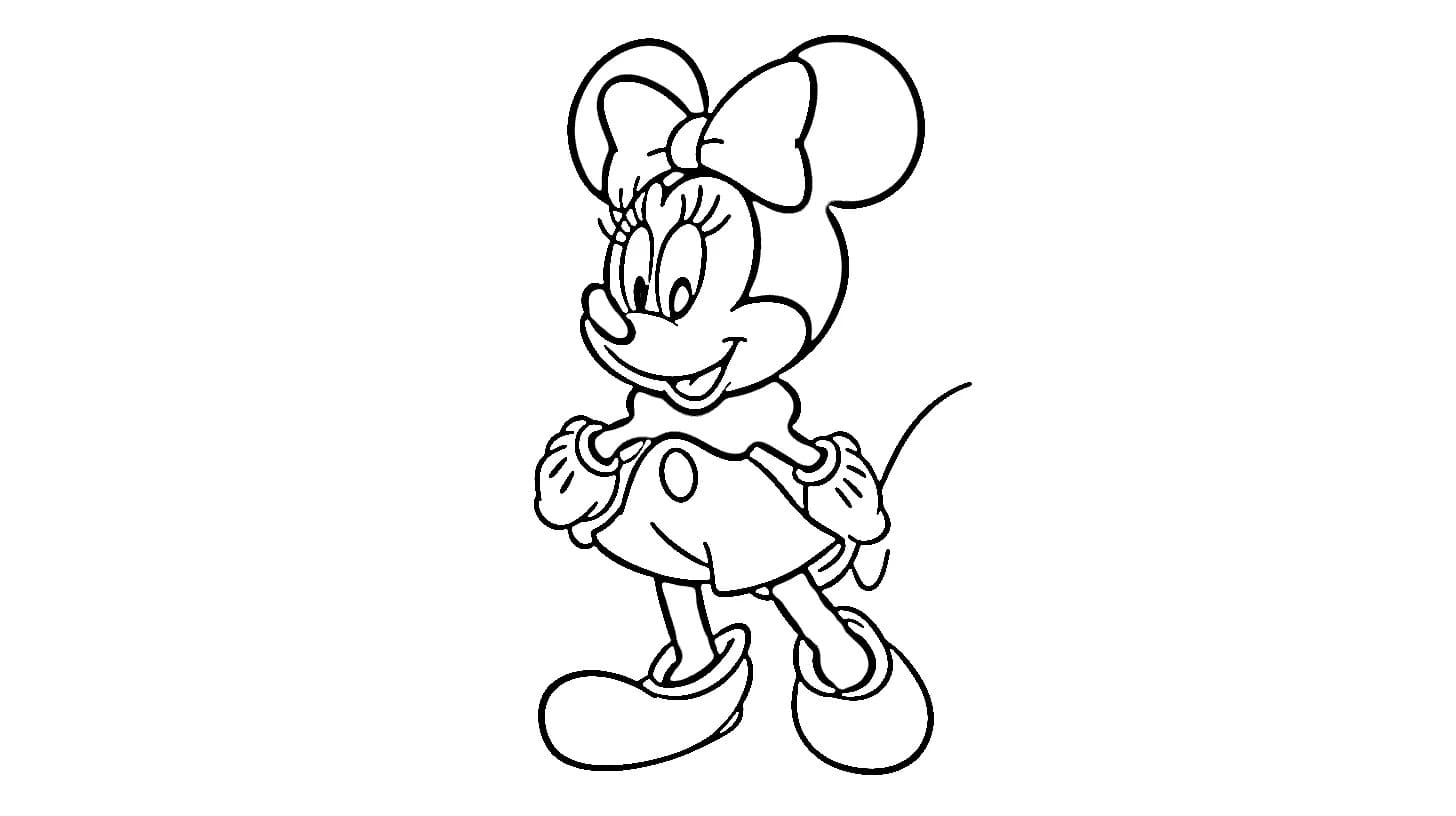 Coloriage Dessine Minnie Mouse 1