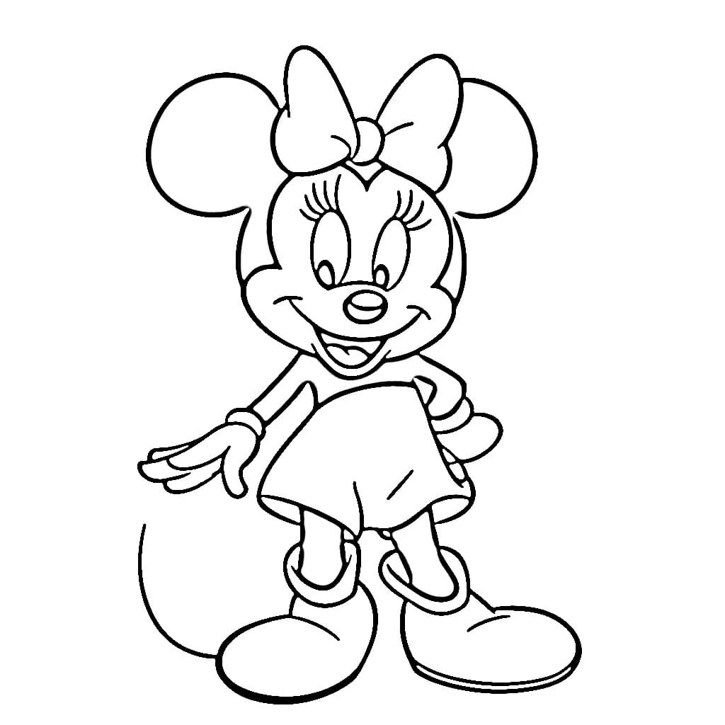 Coloriage Dessine Minnie Mouse 3