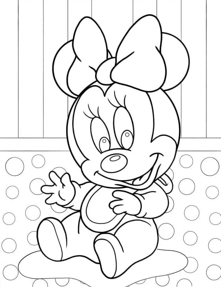 Coloriage Dessine Minnie Mouse 4