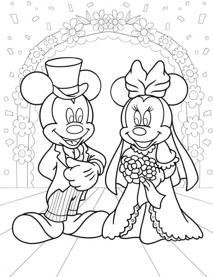 Coloriage Dessine Minnie Mouse mariage