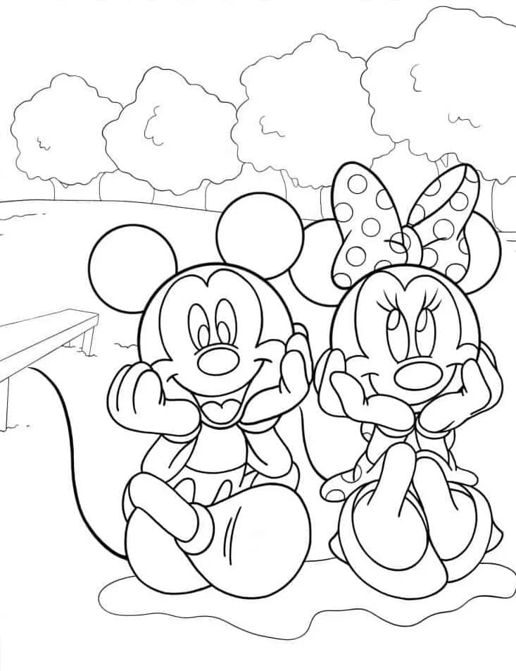 Coloriage Dessine Minnie Mouse simple