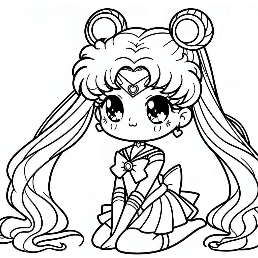 Coloriage Dessine Sailor Moon mignonne