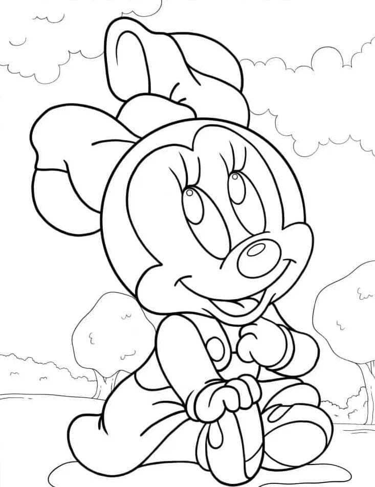 Coloriage Dessine simple Minnie Mouse