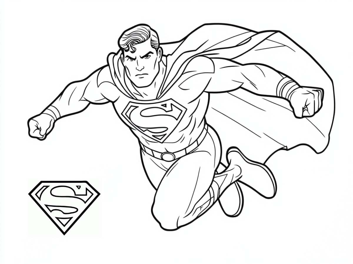 Coloriage Dessine Superman 1