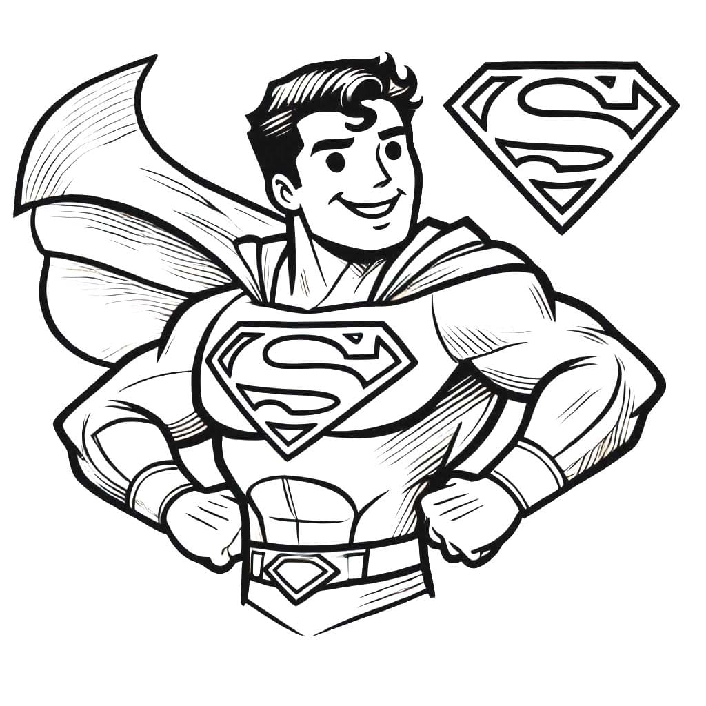 Coloriage Dessine Superman fort