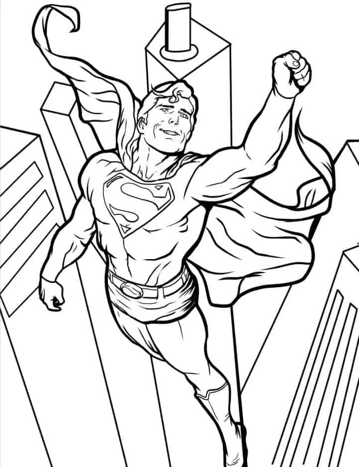 Coloriage Dessine Superman heureux