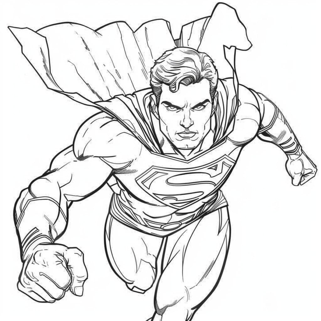 Coloriage Dessine Superman très cool