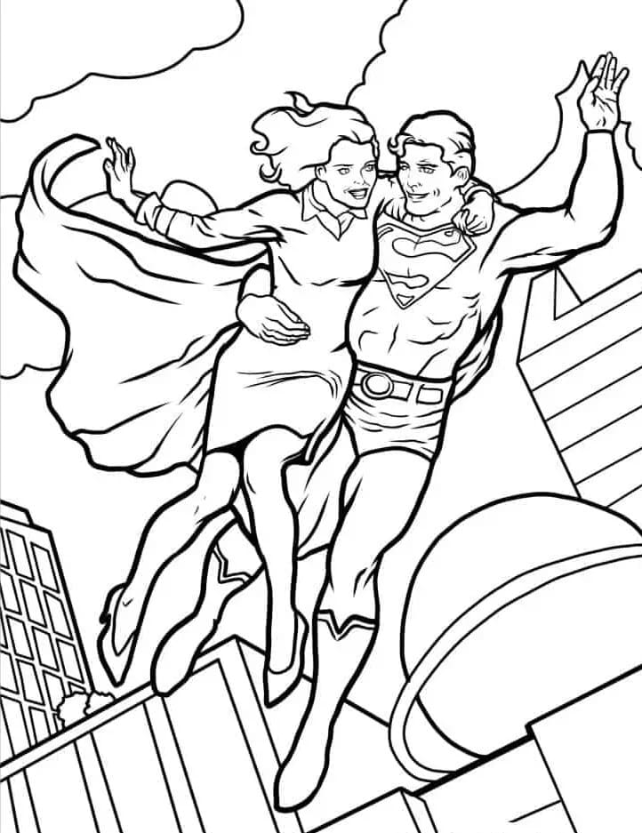 Coloriage Dessine Superman volant