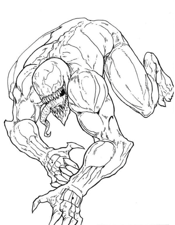 Coloriage Dessine un Venom effrayant