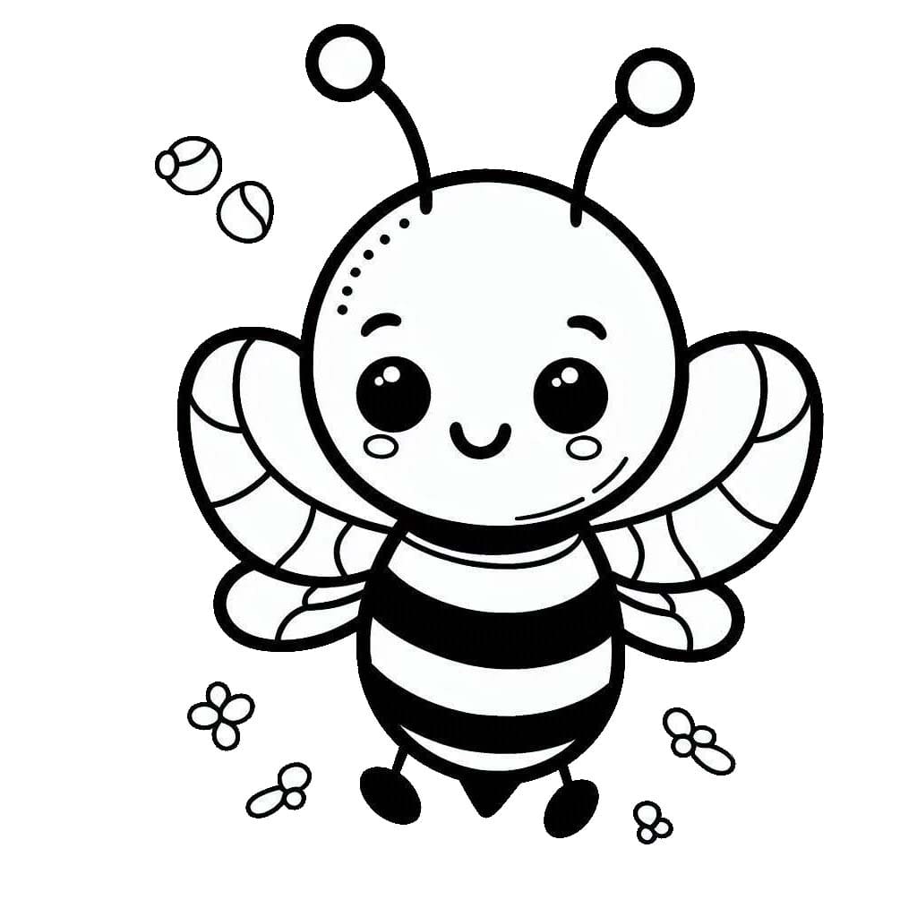 Coloriage Dessine une abeille mignonne