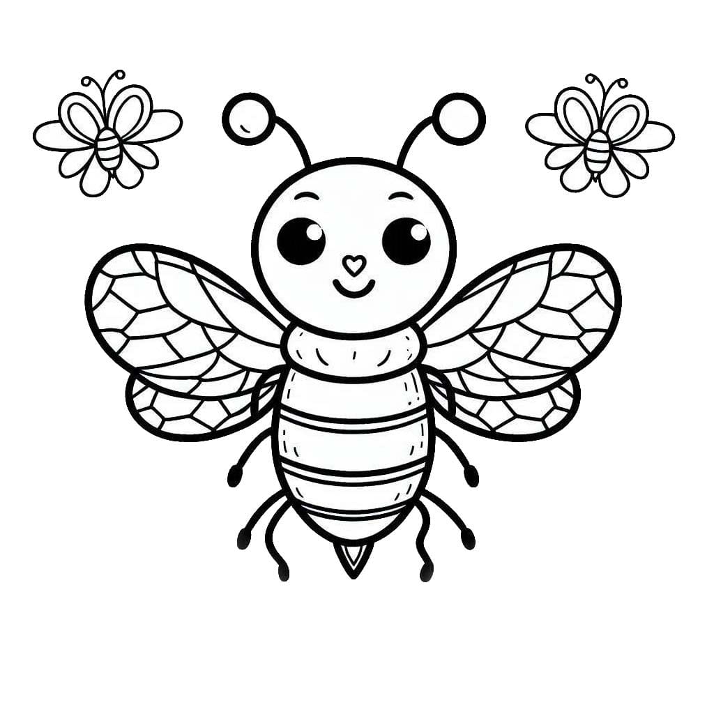 Coloriage Dessine une abeille simplement