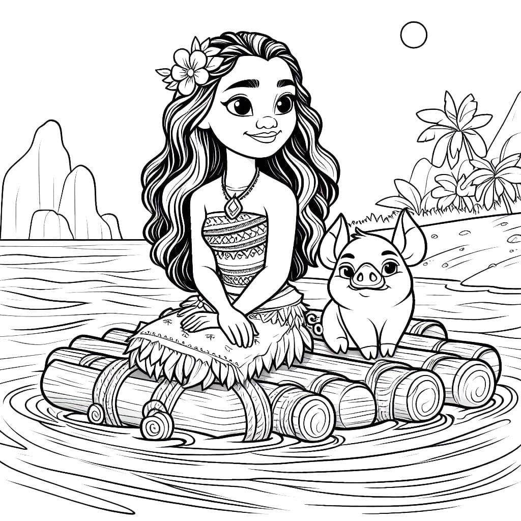 Coloriage Dessine Vaiana basique