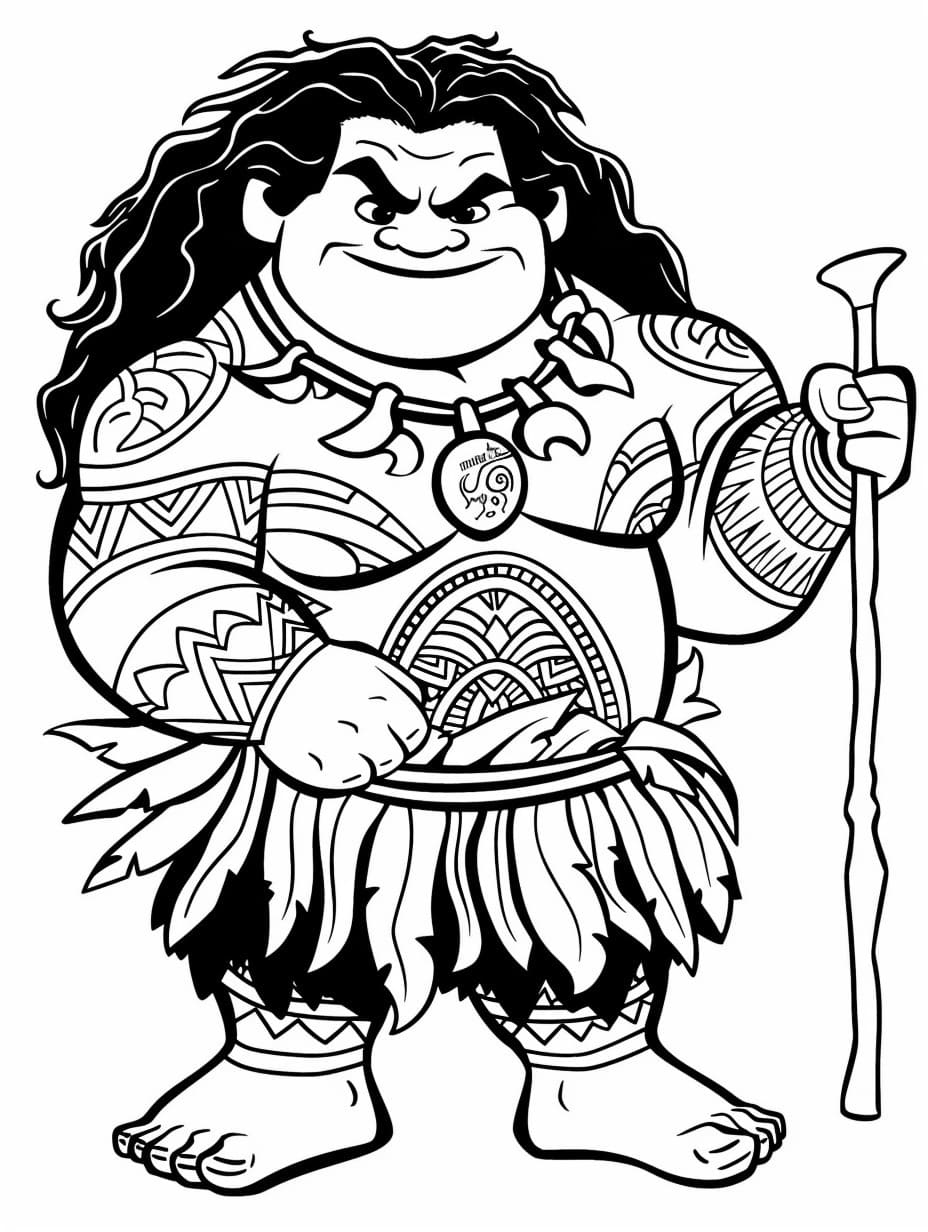 Coloriage Dessine Vaiana facile