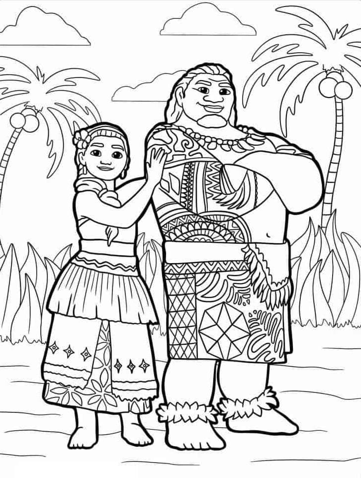 Coloriage Dessine Vaiana imprimable gratuitement