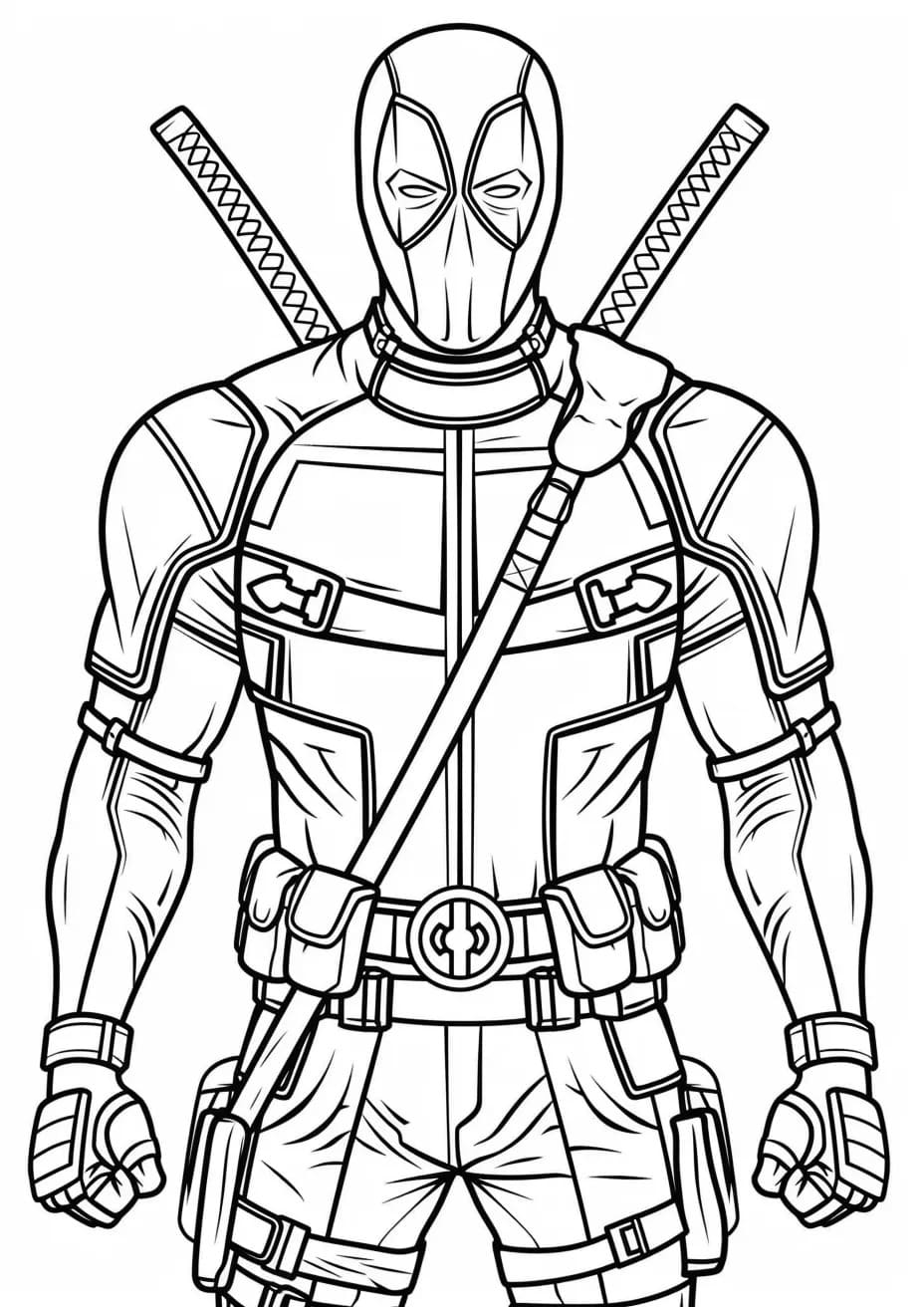 Coloriage Dessiner Avengers Deadpool