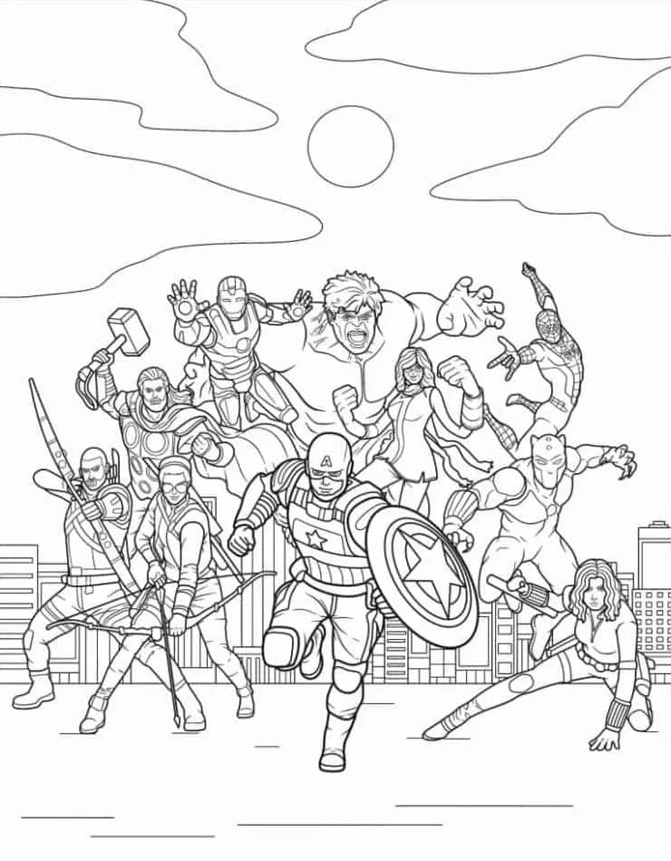 Coloriage Dessiner Avengers Super