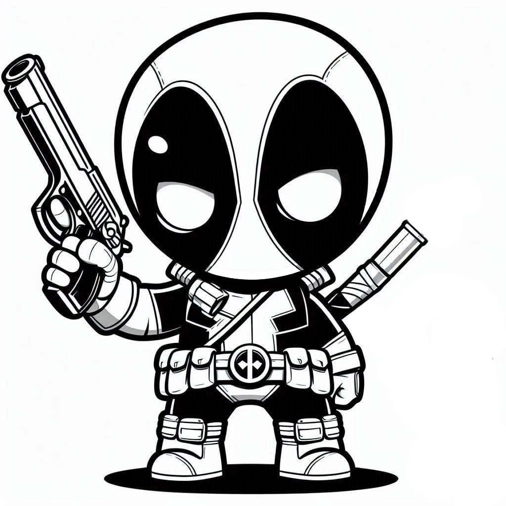 Coloriage Dessiner Deadpool 5