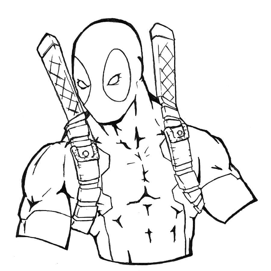 Coloriage Dessiner Deadpool 6