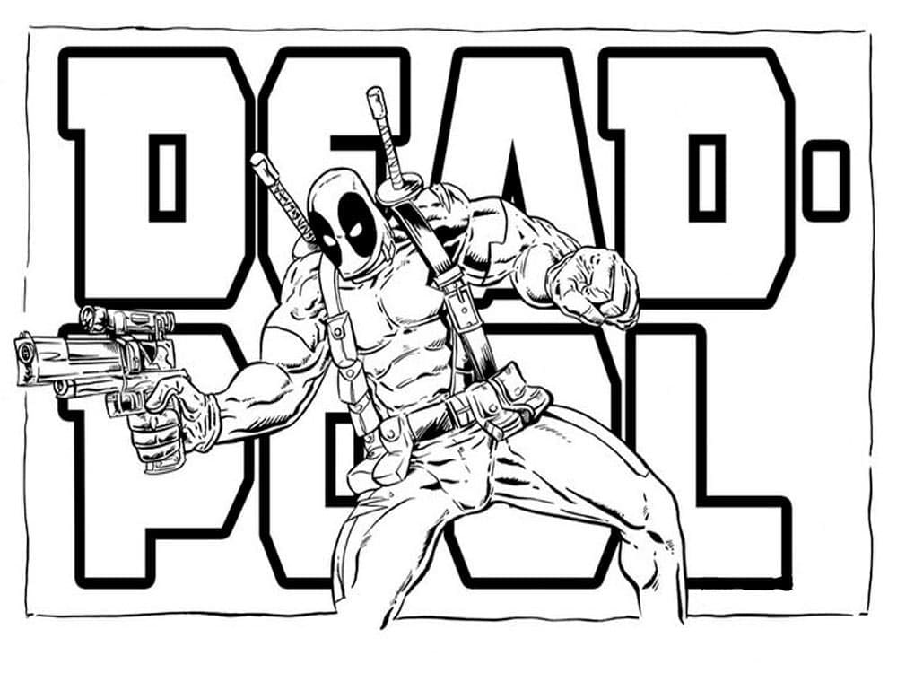 Coloriage Dessiner Deadpool 8