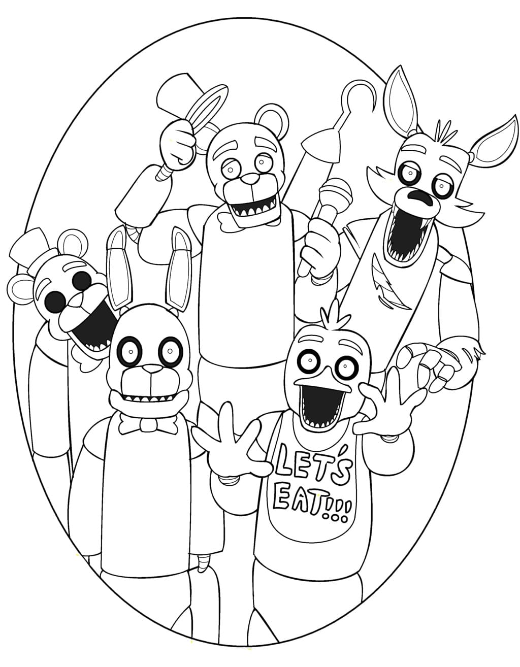 Coloriage Dessiner des animatronics FNAF