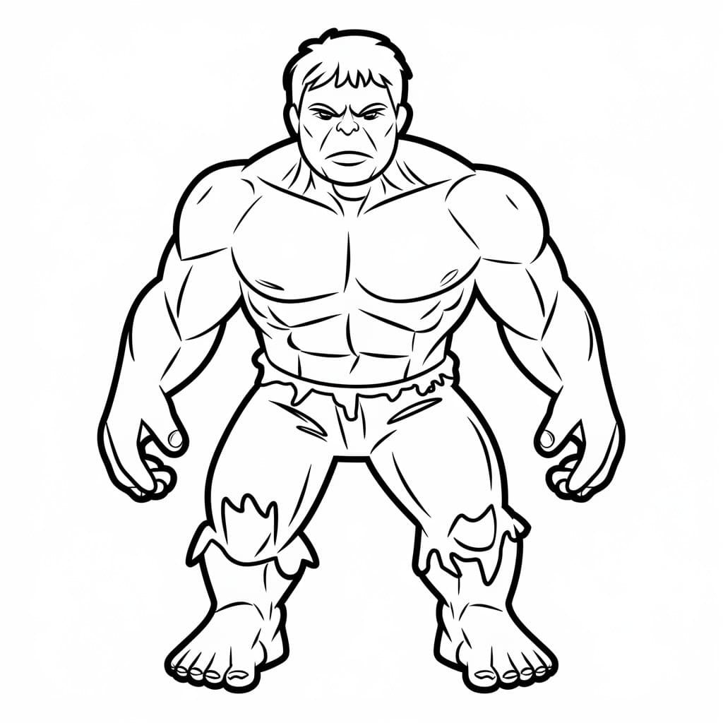 Coloriage Dessiner Hulk de base