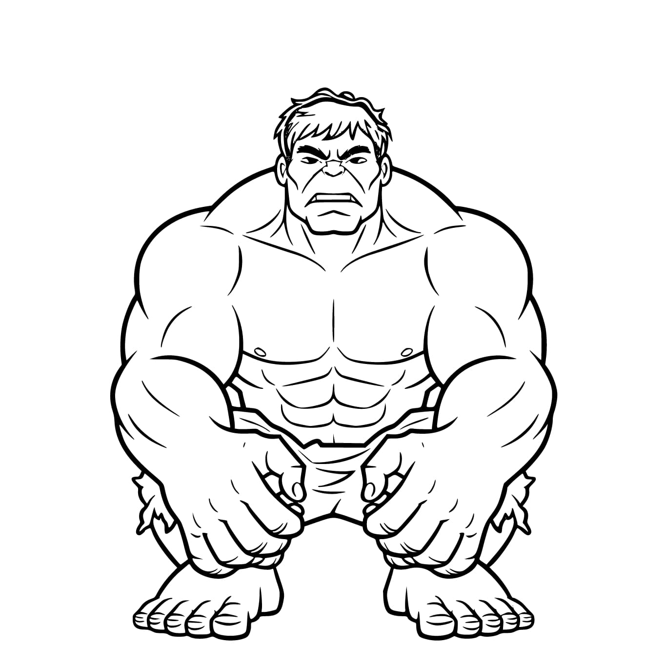 Coloriage Dessiner Hulk facilement