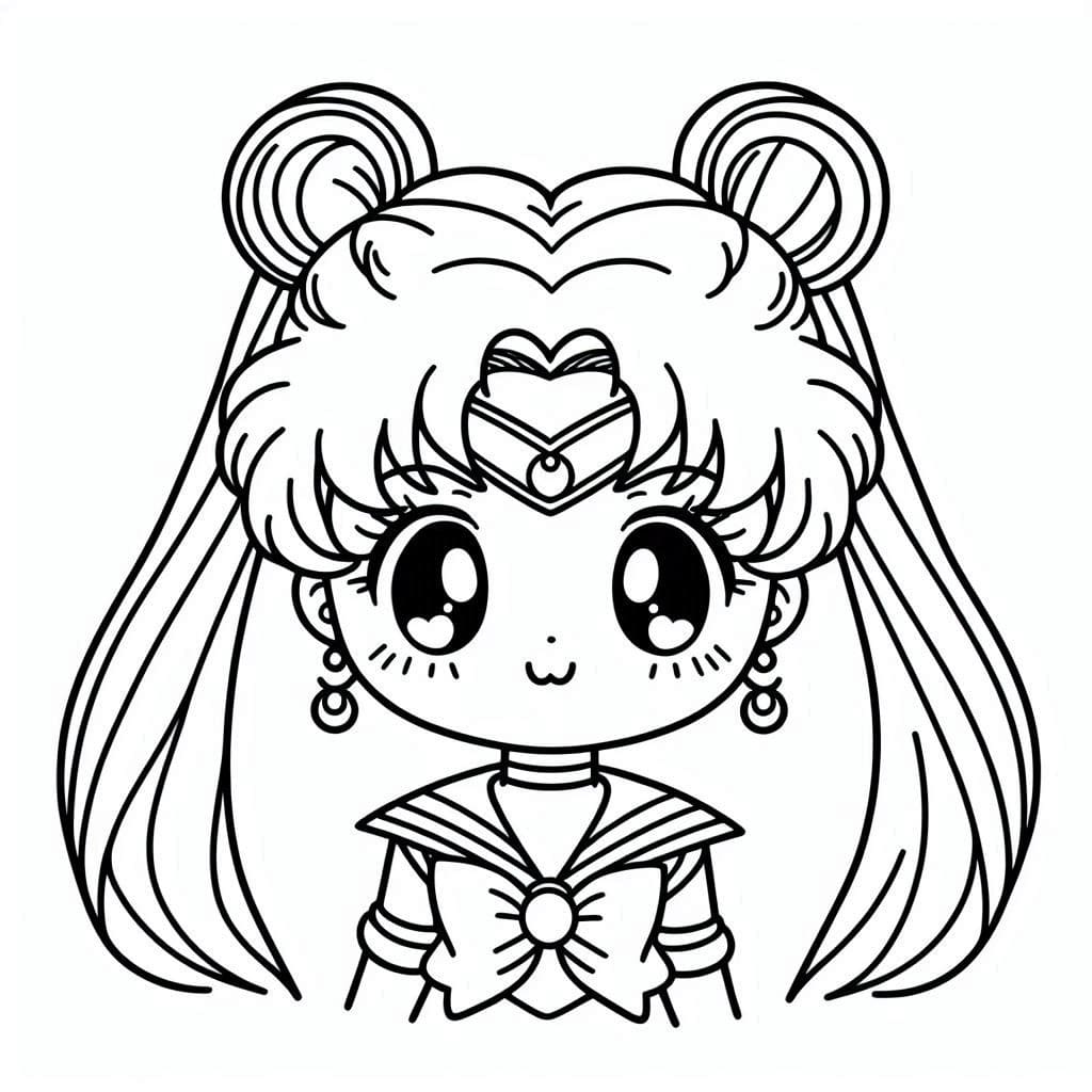 Coloriage Dessiner le visage de Sailor Moon