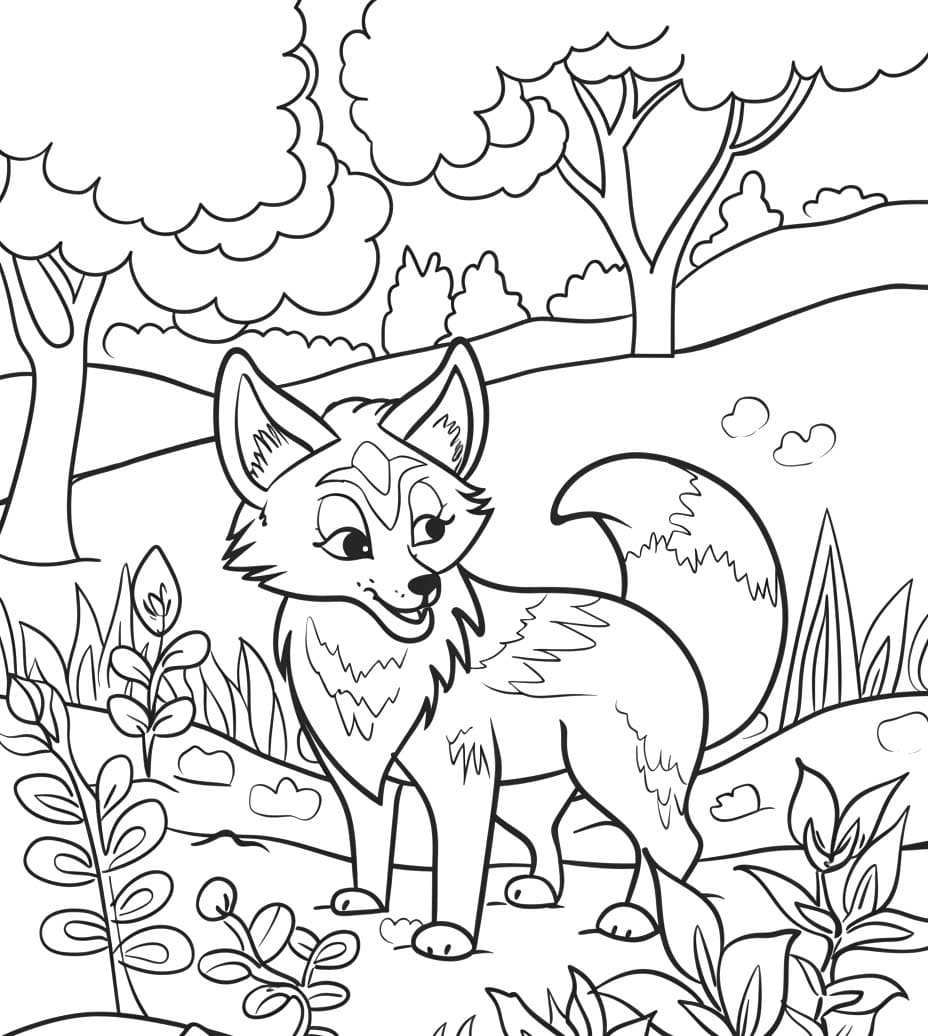 Coloriage Dessiner Renard 6