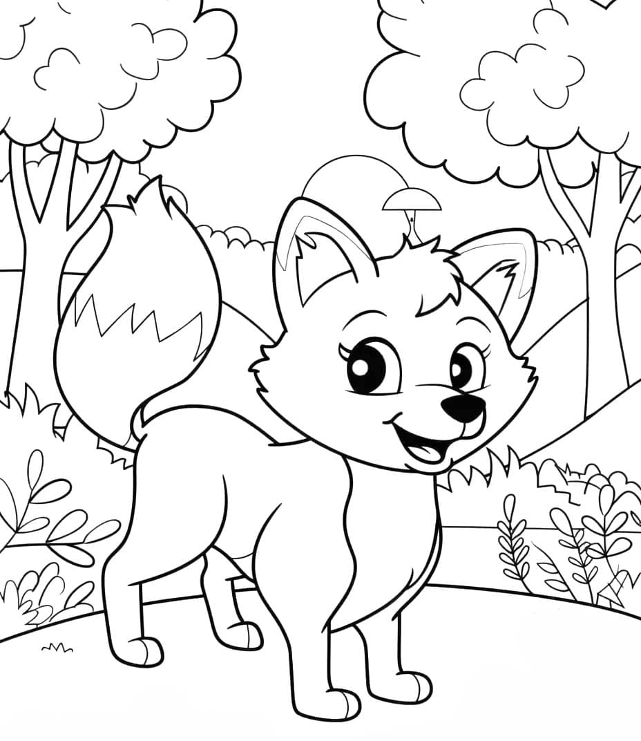 Coloriage Dessiner renard facilement