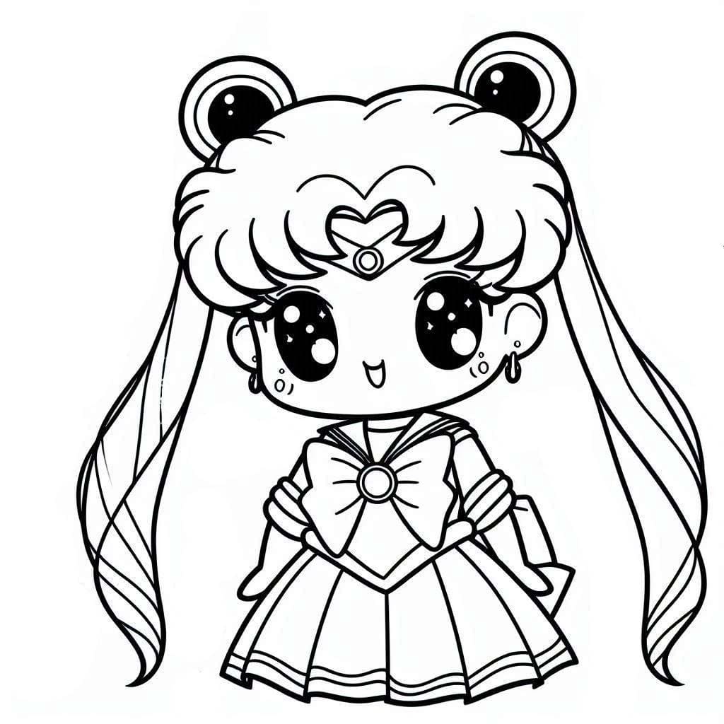 Coloriage Dessiner Sailor Moon chibi mignon