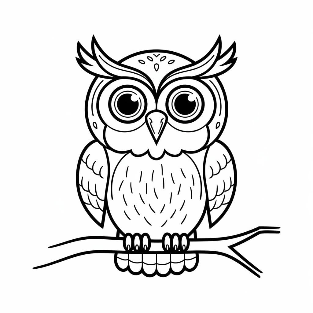 Coloriage Dessiner un hibou à imprimer