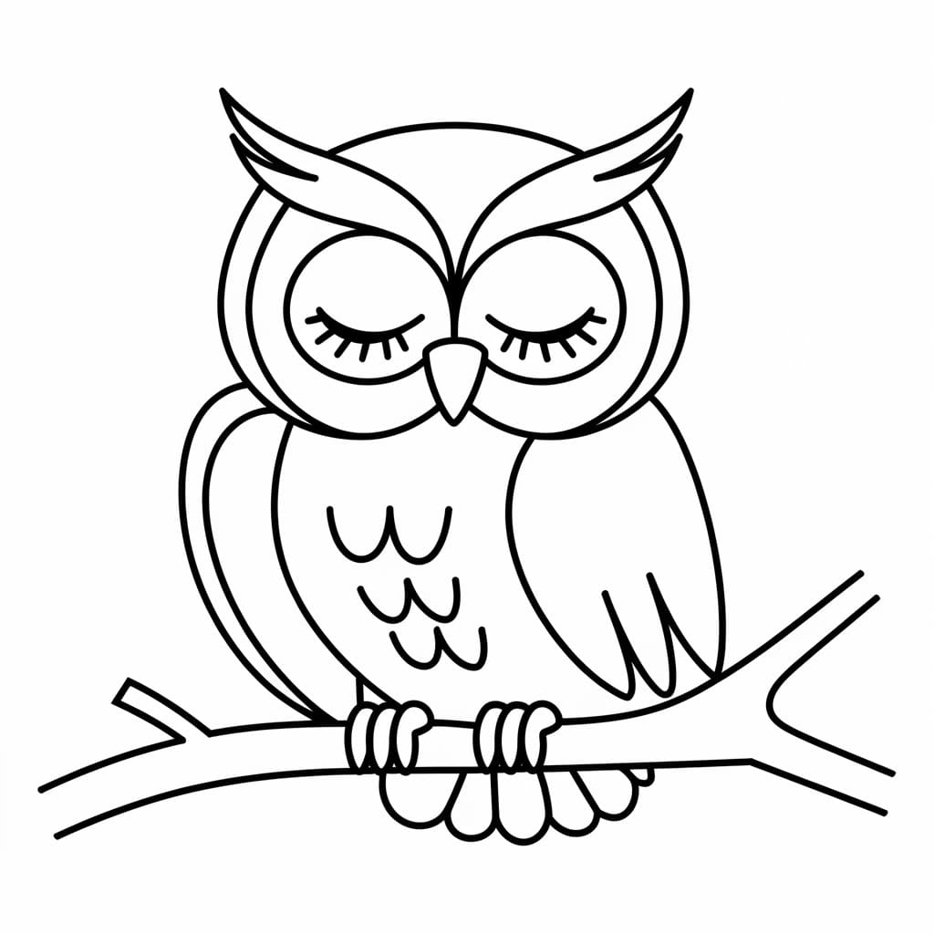 Coloriage Dessiner un hibou est très simple à imprimer